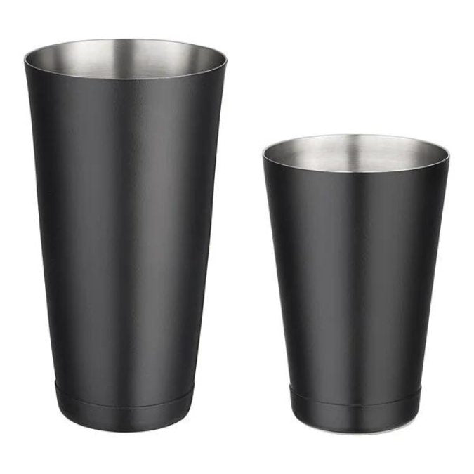 28 oz. & 18 oz. Matte Black 2-Piece Boston Shaker Set