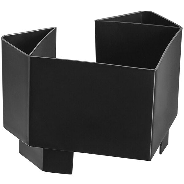 3-Compartment Black Plastic Corner Bar / Coffee Caddy