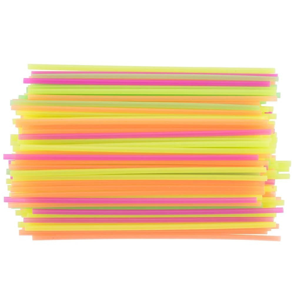Assorted Neon Beverage Stirrer / Sip Straw 5" (1000 Pack)