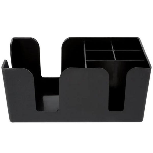 Black Plastic Bar Caddy Organizer - 9 3/8" x 5 5/8" x 4 3/16"