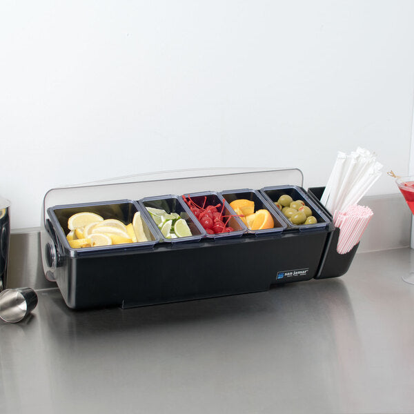 The Dome 5-Compartment Condiment Bar with Snap-On Caddy