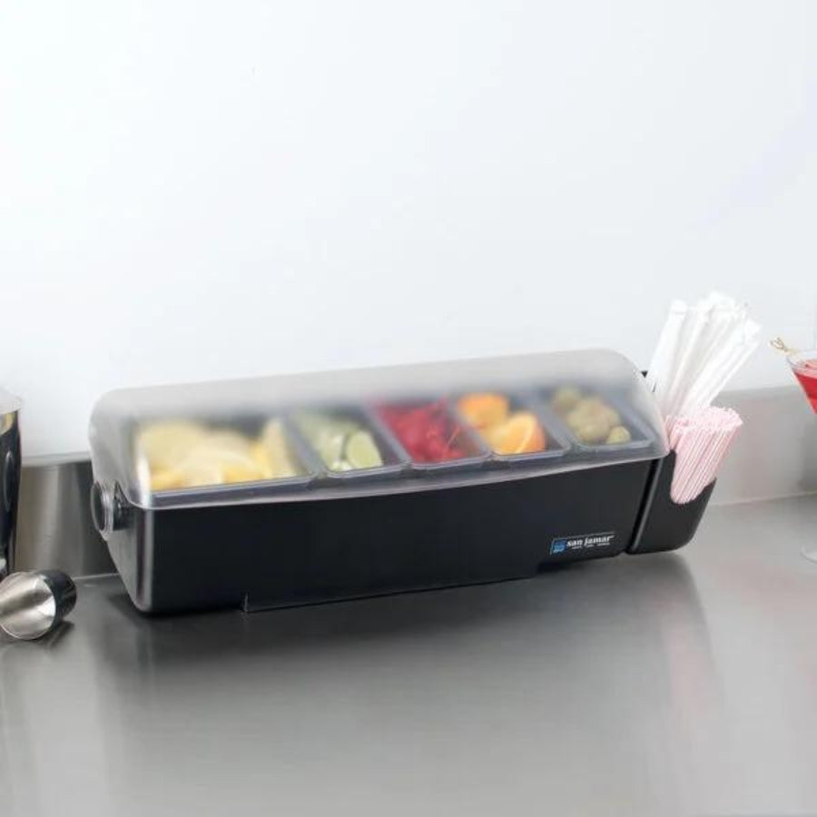 The Dome 5-Compartment Condiment Bar with Snap-On Caddy